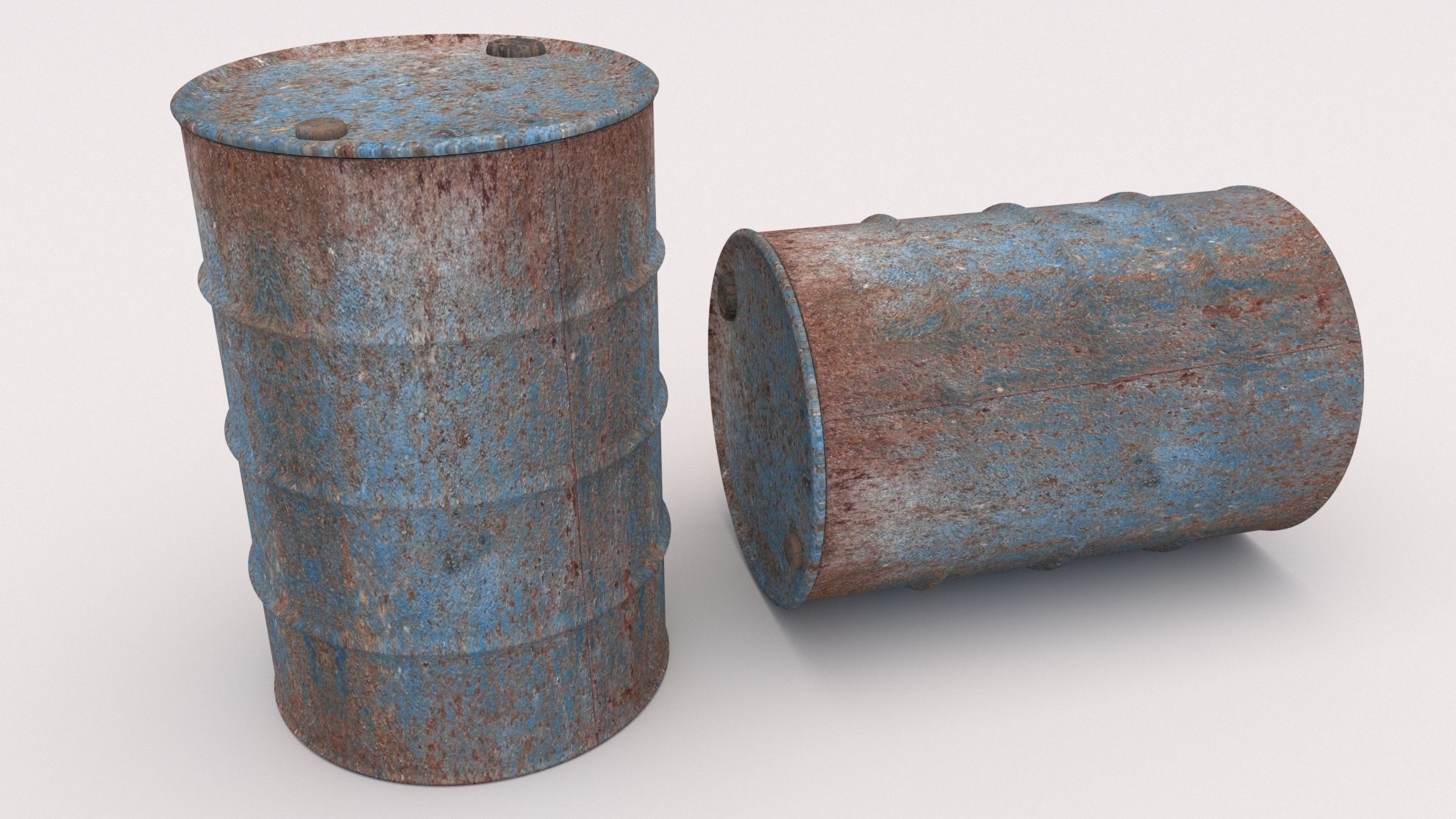 Old Industrial Barrel 01 3D model_2