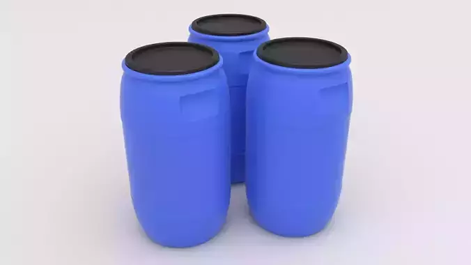 Round Plastic Barrel 01 3D model