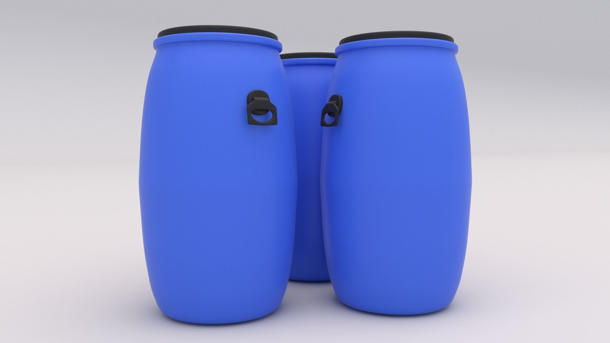 Round Plastic Barrel 02 3D model_2