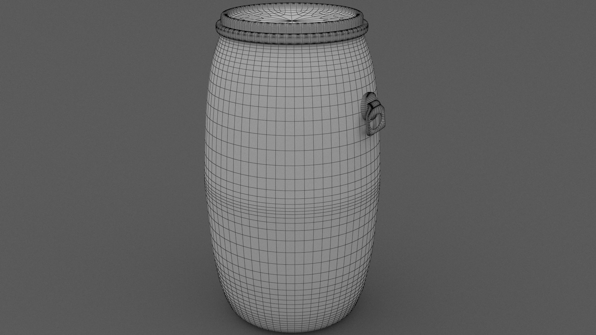 Round Plastic Barrel 02 3D model_6