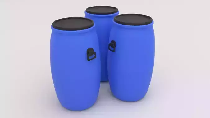 Round Plastic Barrel 02 3D model