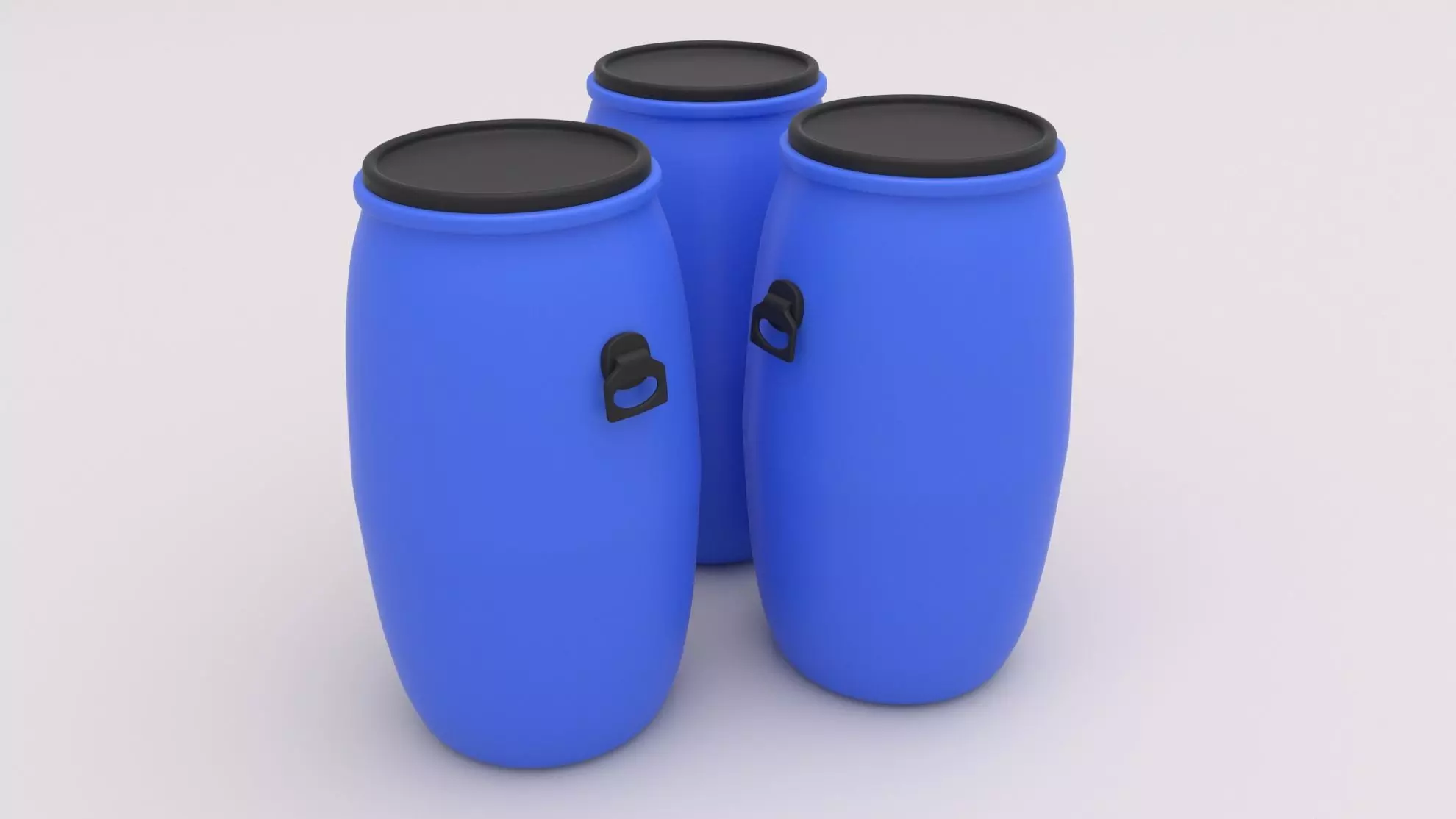 Round Plastic Barrel 02 3D model_0