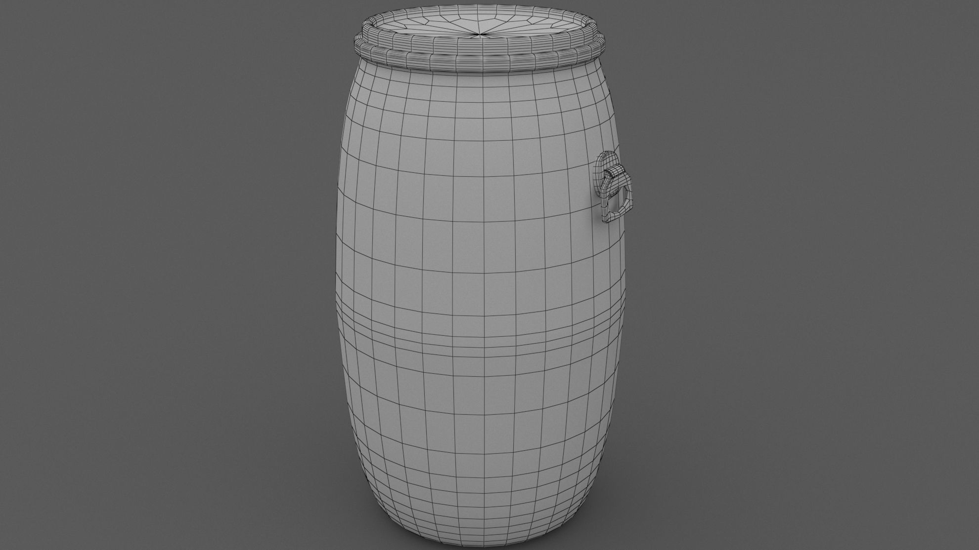 Round Plastic Barrel 02 3D model_5