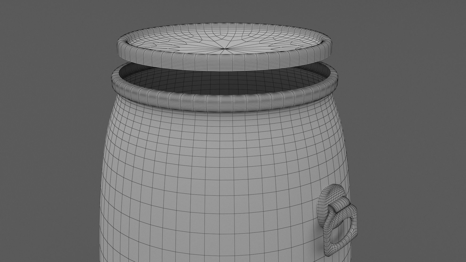 Round Plastic Barrel 02 3D model_8