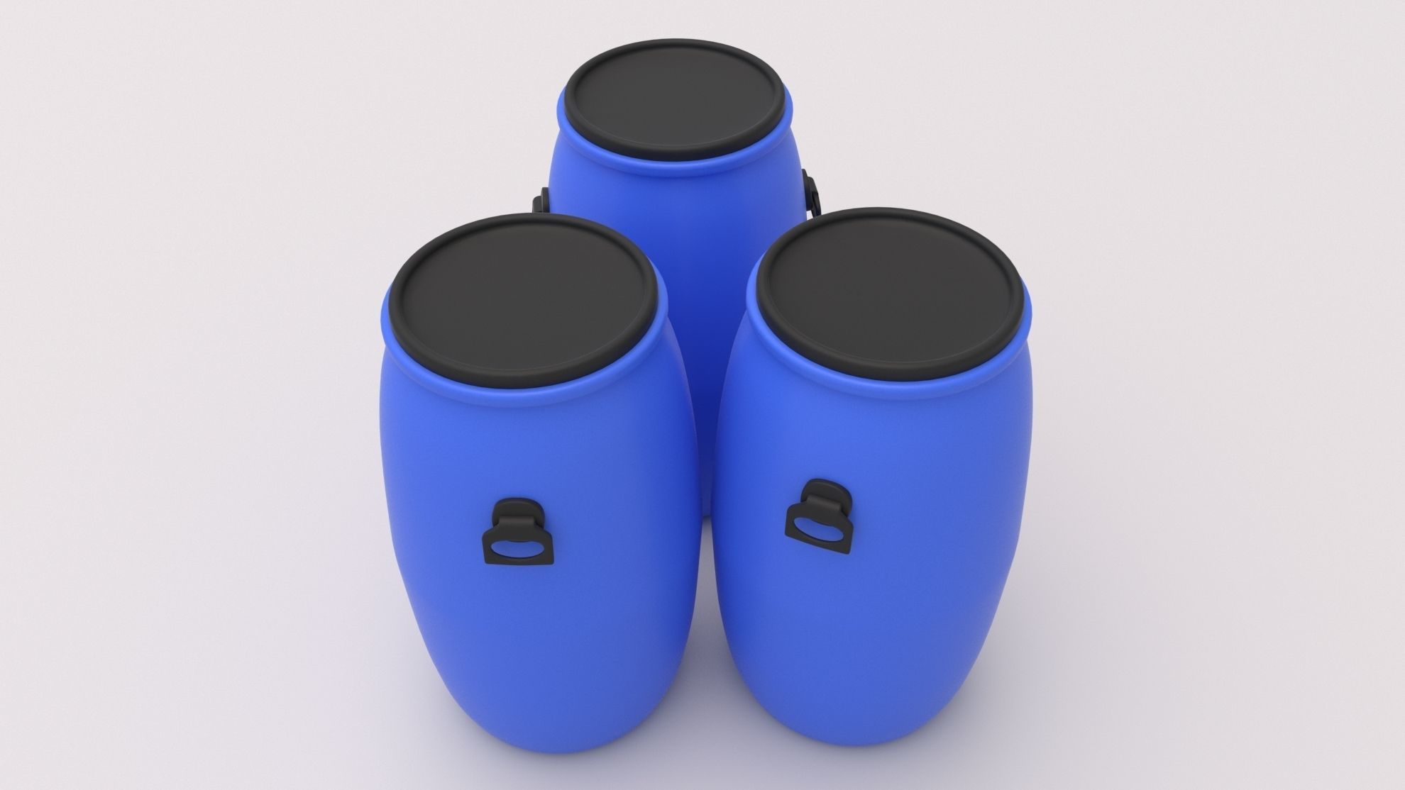 Round Plastic Barrel 02 3D model_1
