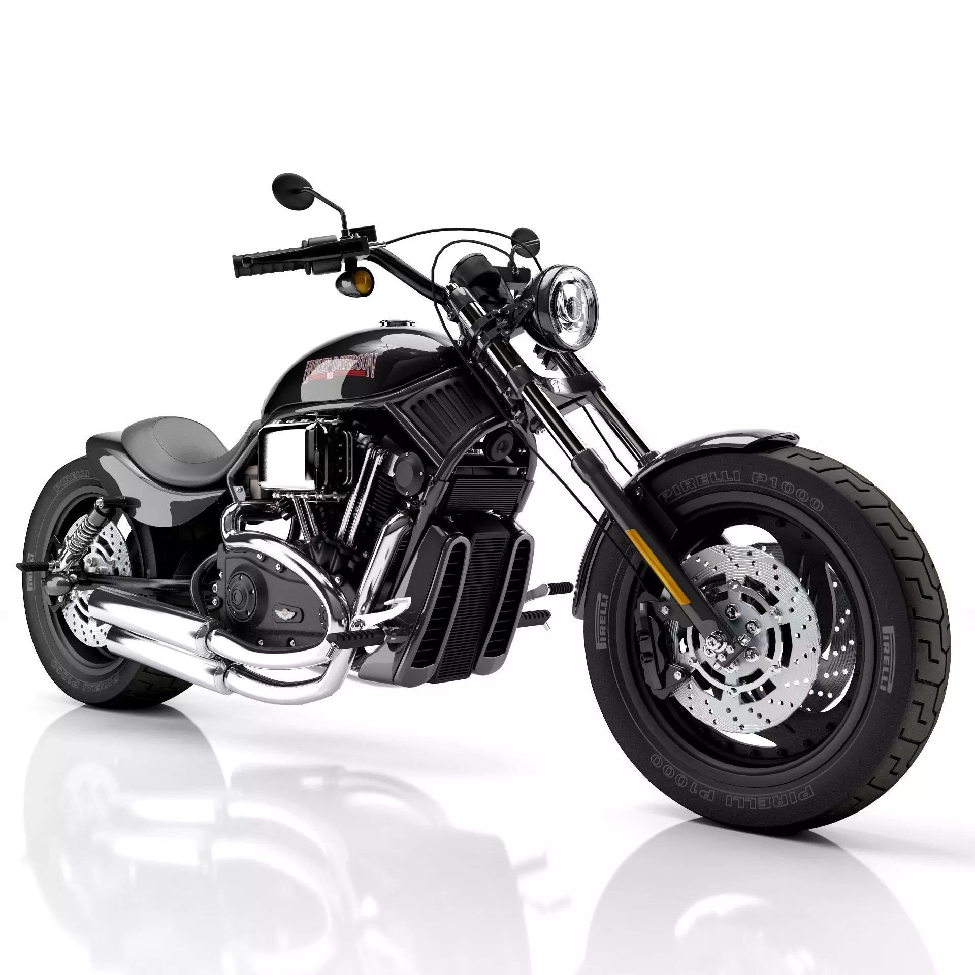 Harley Davidson Custom 3D model_0