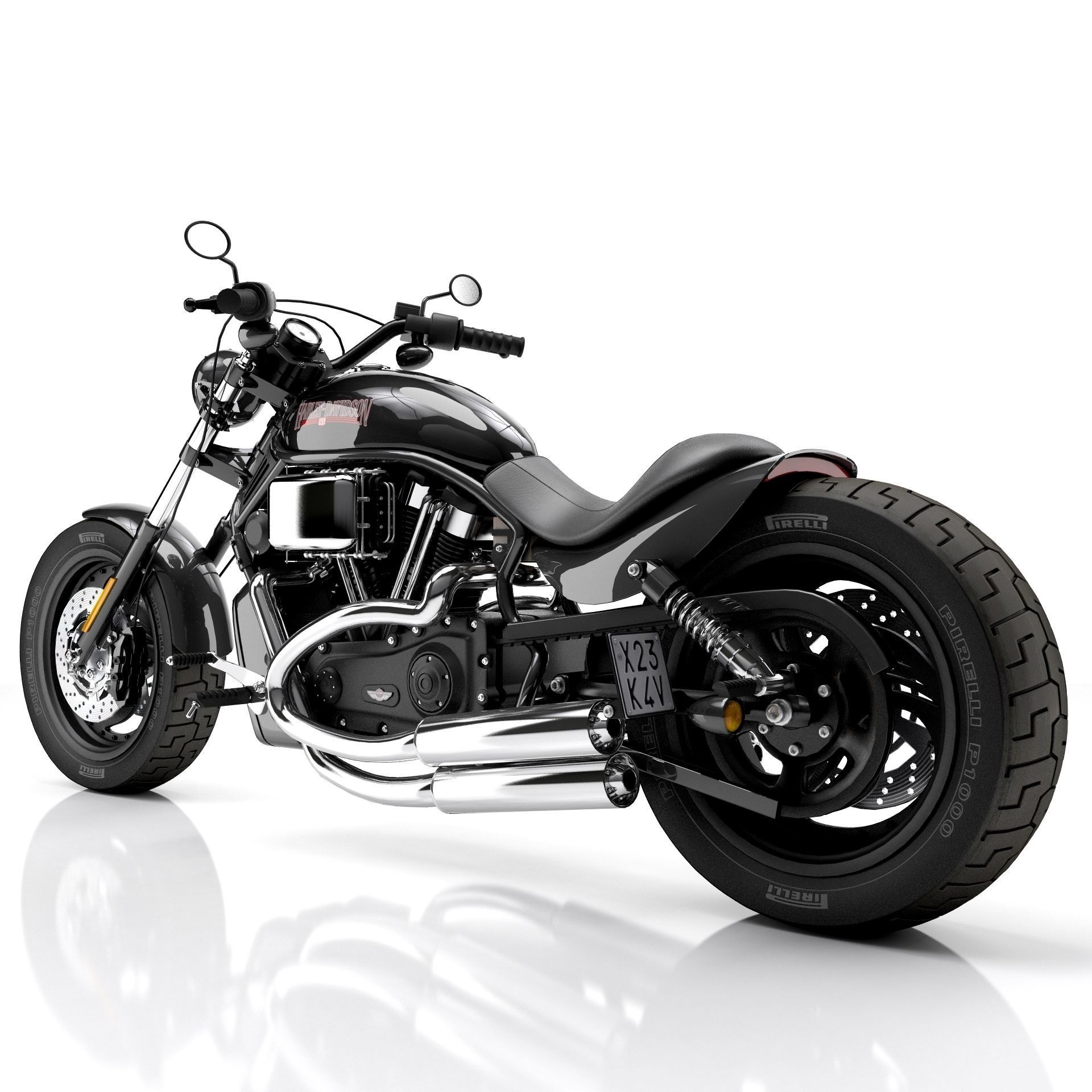 Harley Davidson Custom 3D model_6