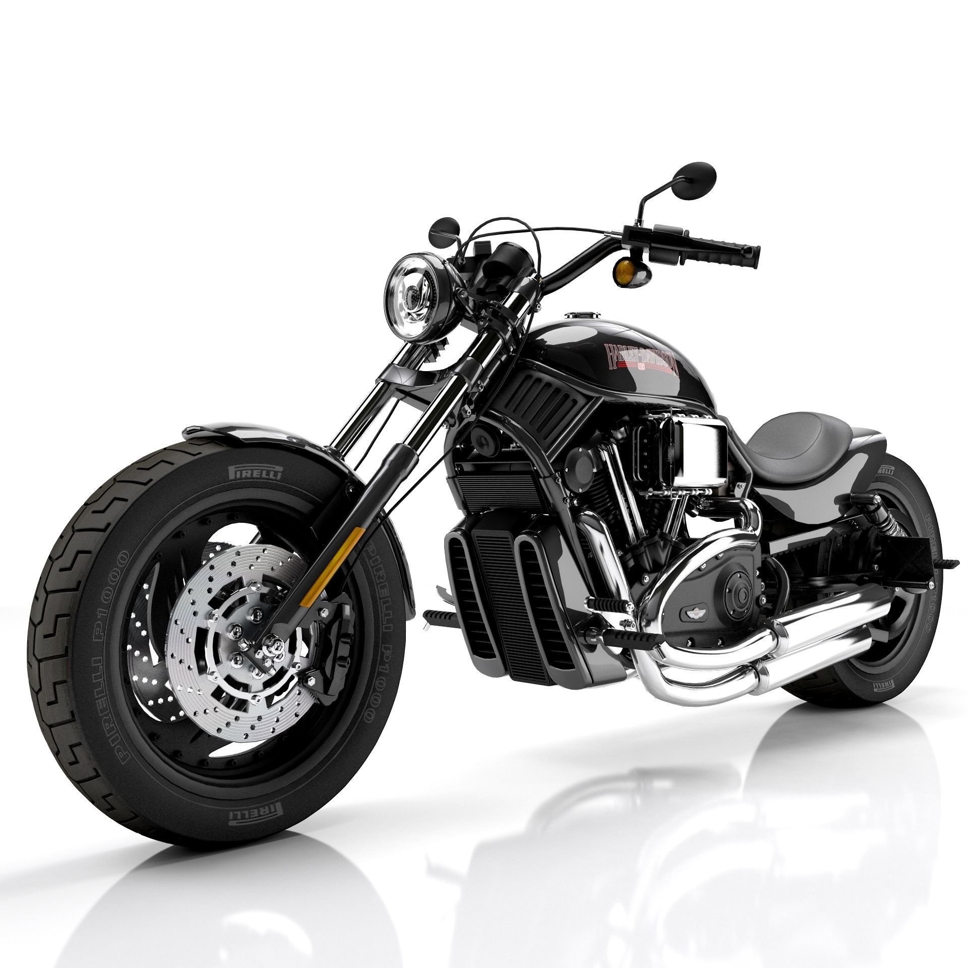 Harley Davidson Custom 3D model_2