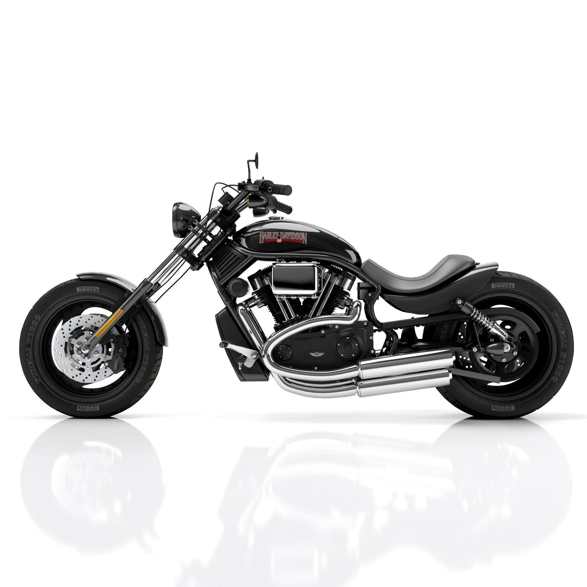 Harley Davidson Custom 3D model_3