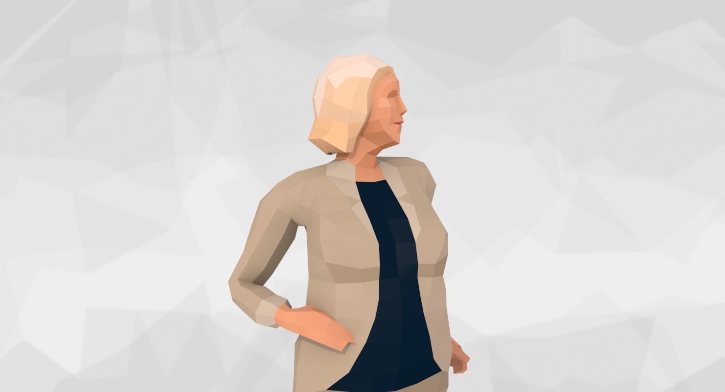 City People Low Poly Style Rigged Pack Low-poly 3D model_14