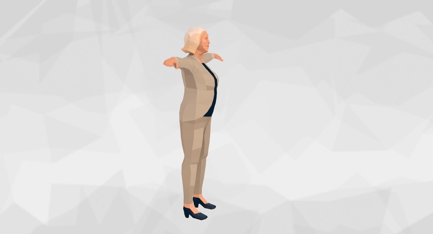 City People Low Poly Style Rigged Pack Low-poly 3D model_13