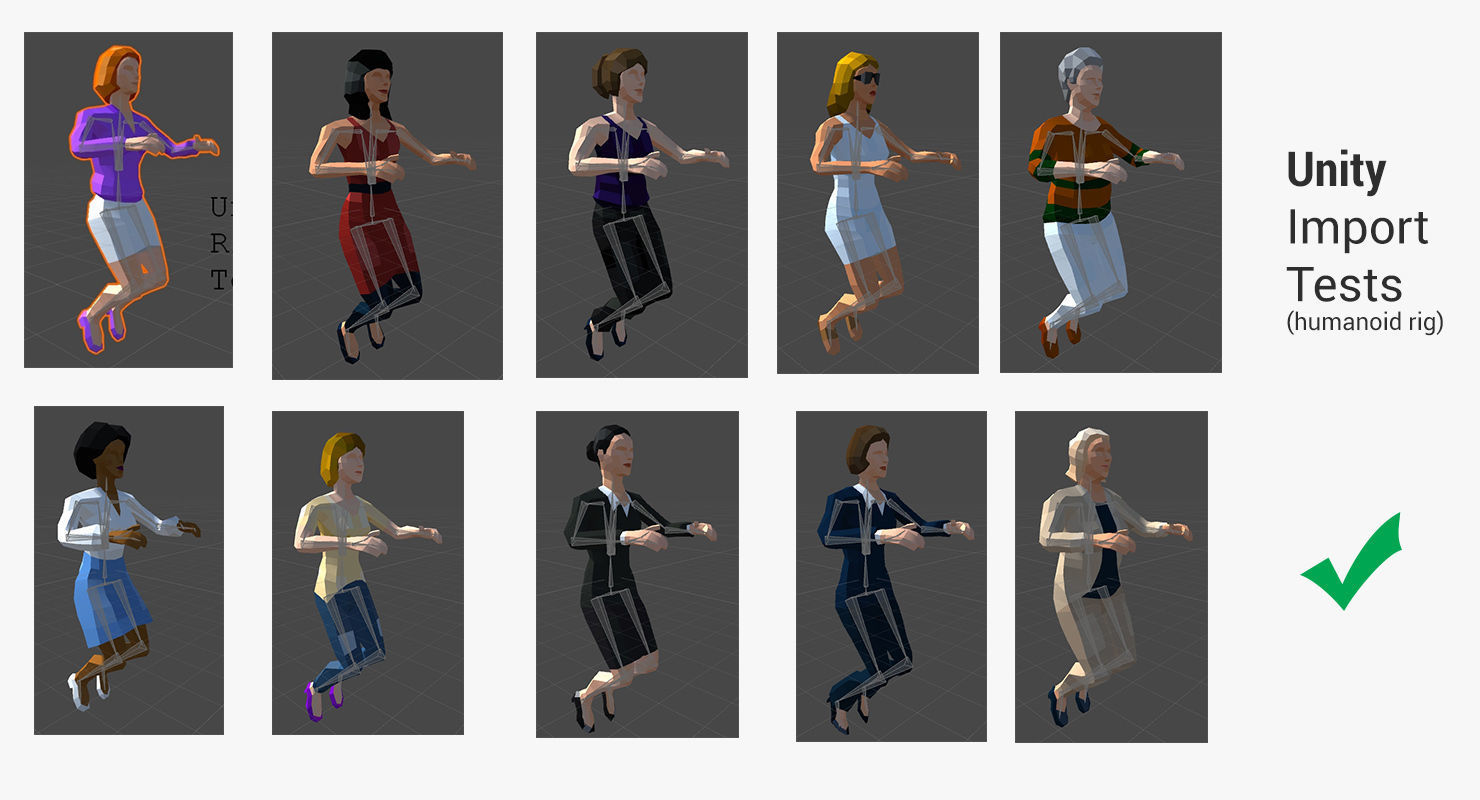 City People Low Poly Style Rigged Pack Low-poly 3D model_26