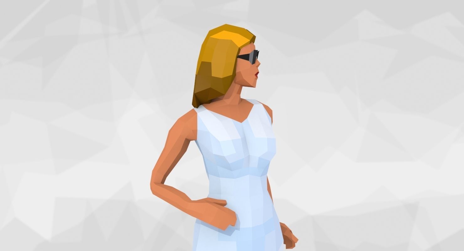 City People Low Poly Style Rigged Pack Low-poly 3D model_11