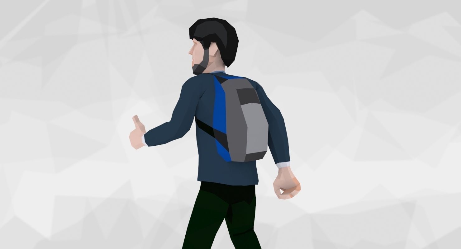 City People Low Poly Style Rigged Pack Low-poly 3D model_18