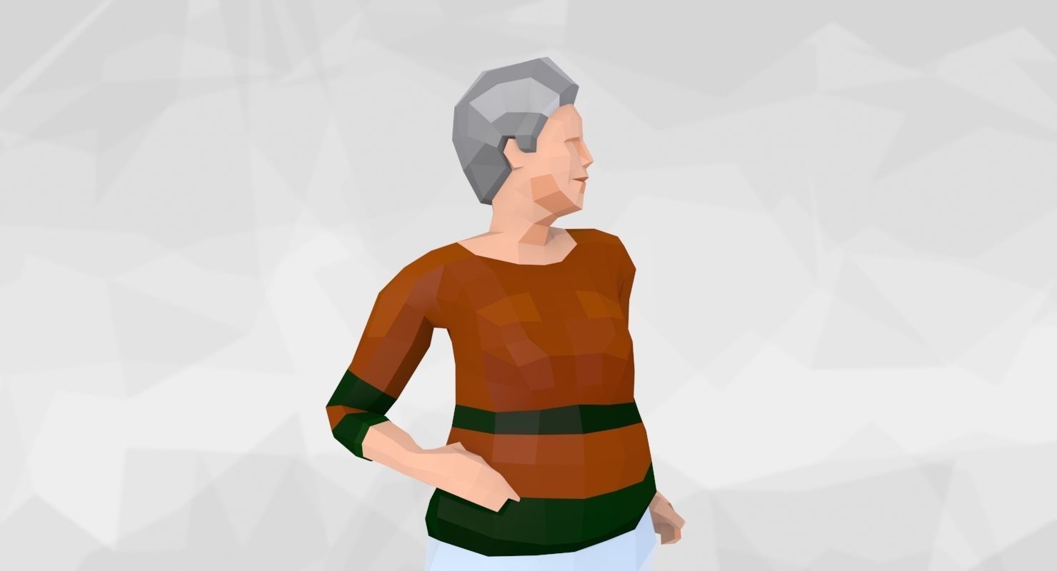 City People Low Poly Style Rigged Pack Low-poly 3D model_12