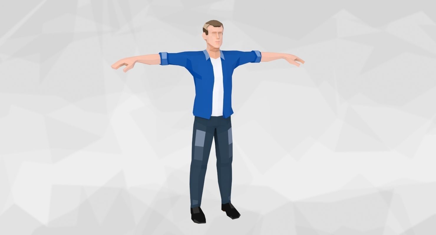 City People Low Poly Style Rigged Pack Low-poly 3D model_16