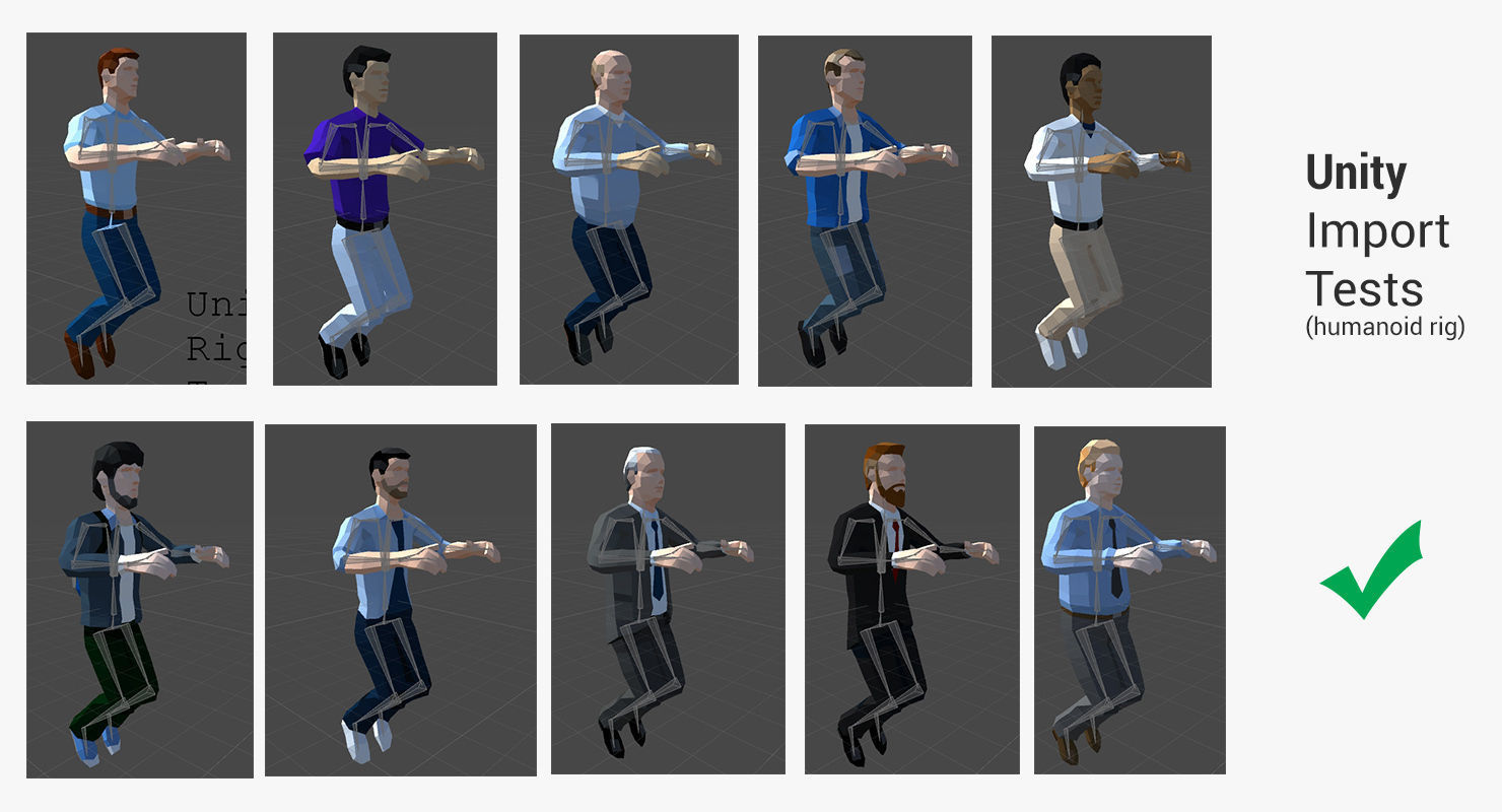 City People Low Poly Style Rigged Pack Low-poly 3D model_27