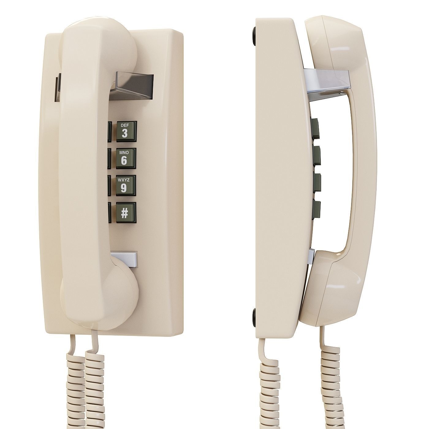 Hotel Trimline Phone 3D model_1
