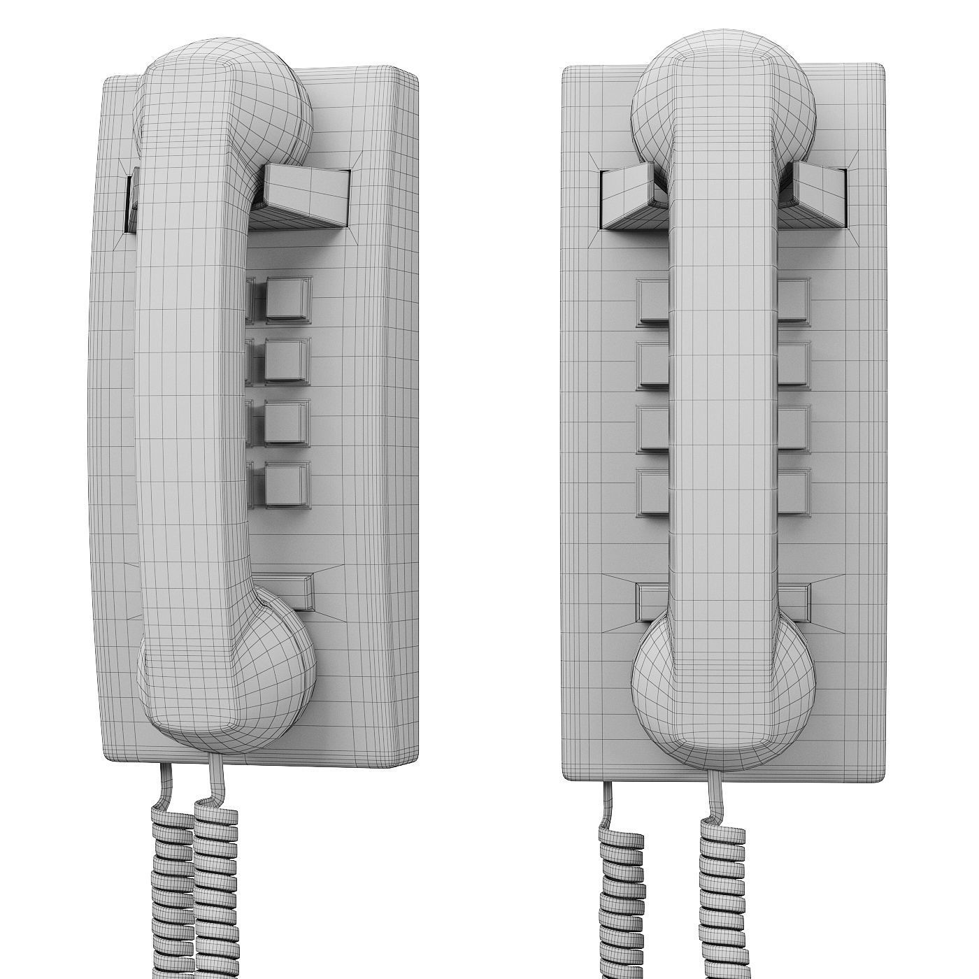 Hotel Trimline Phone 3D model_4