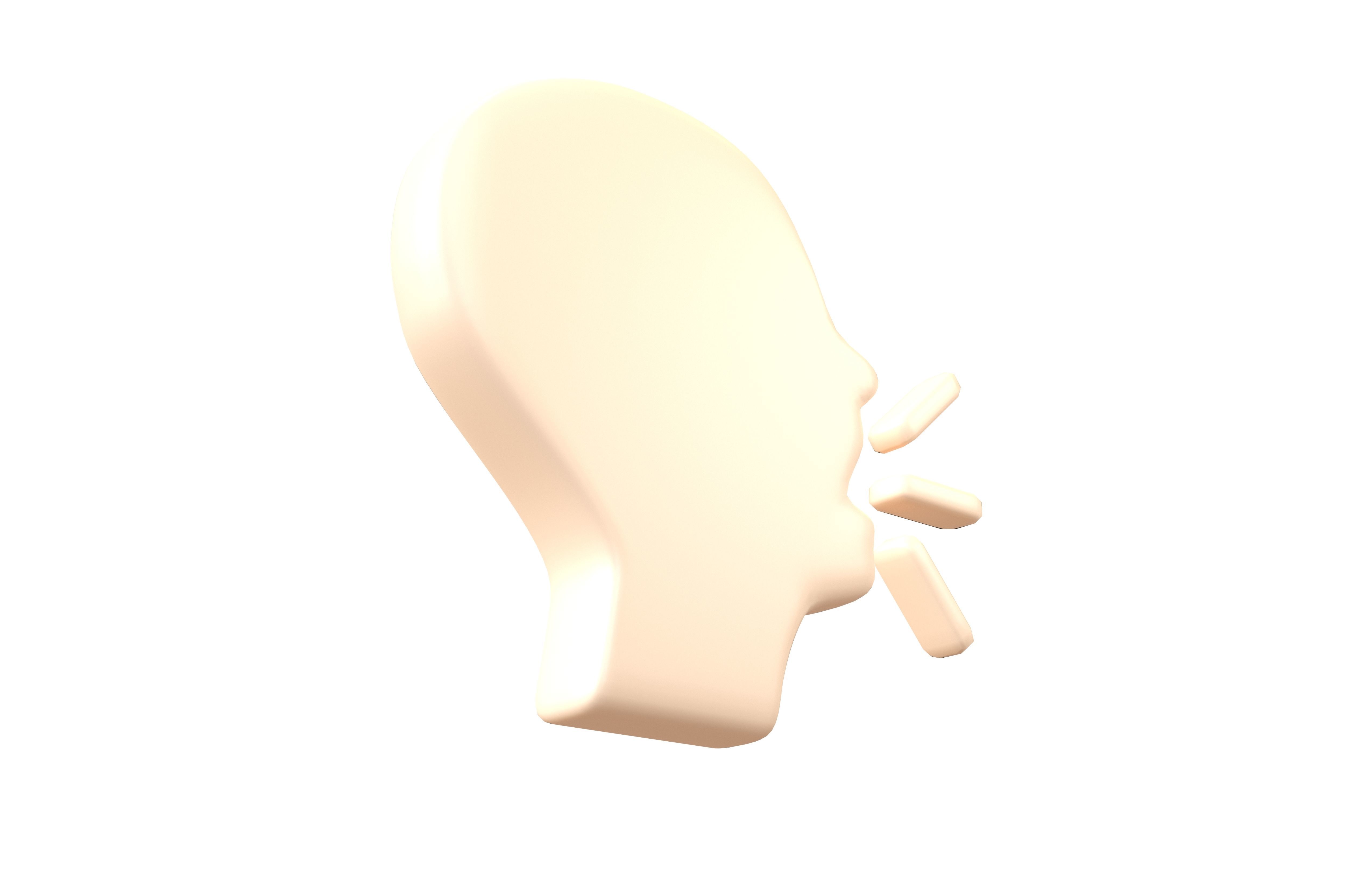 Speaking Head v1 002 Low-poly 3D model_3
