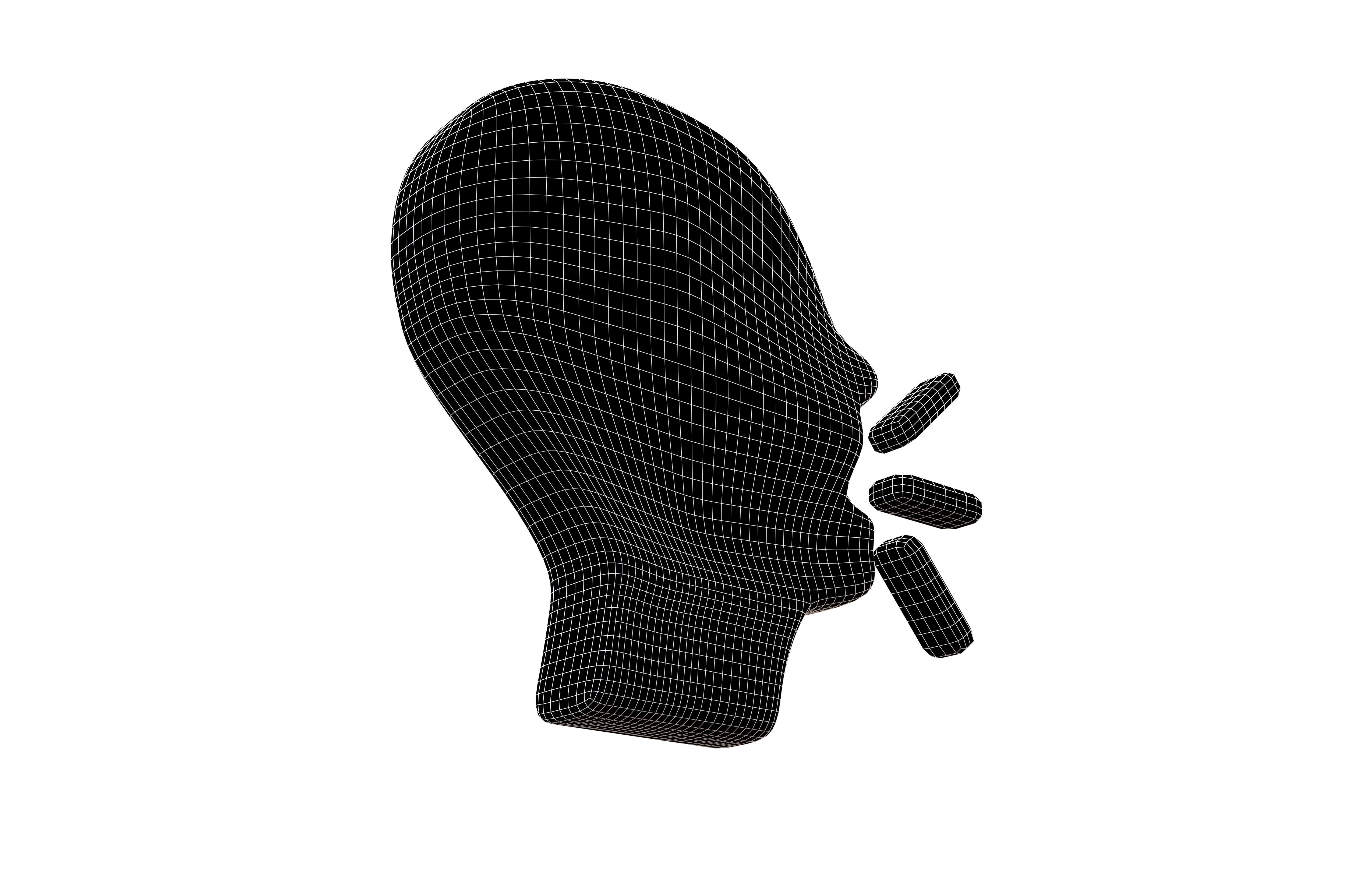 Speaking Head v1 002 Low-poly 3D model_5