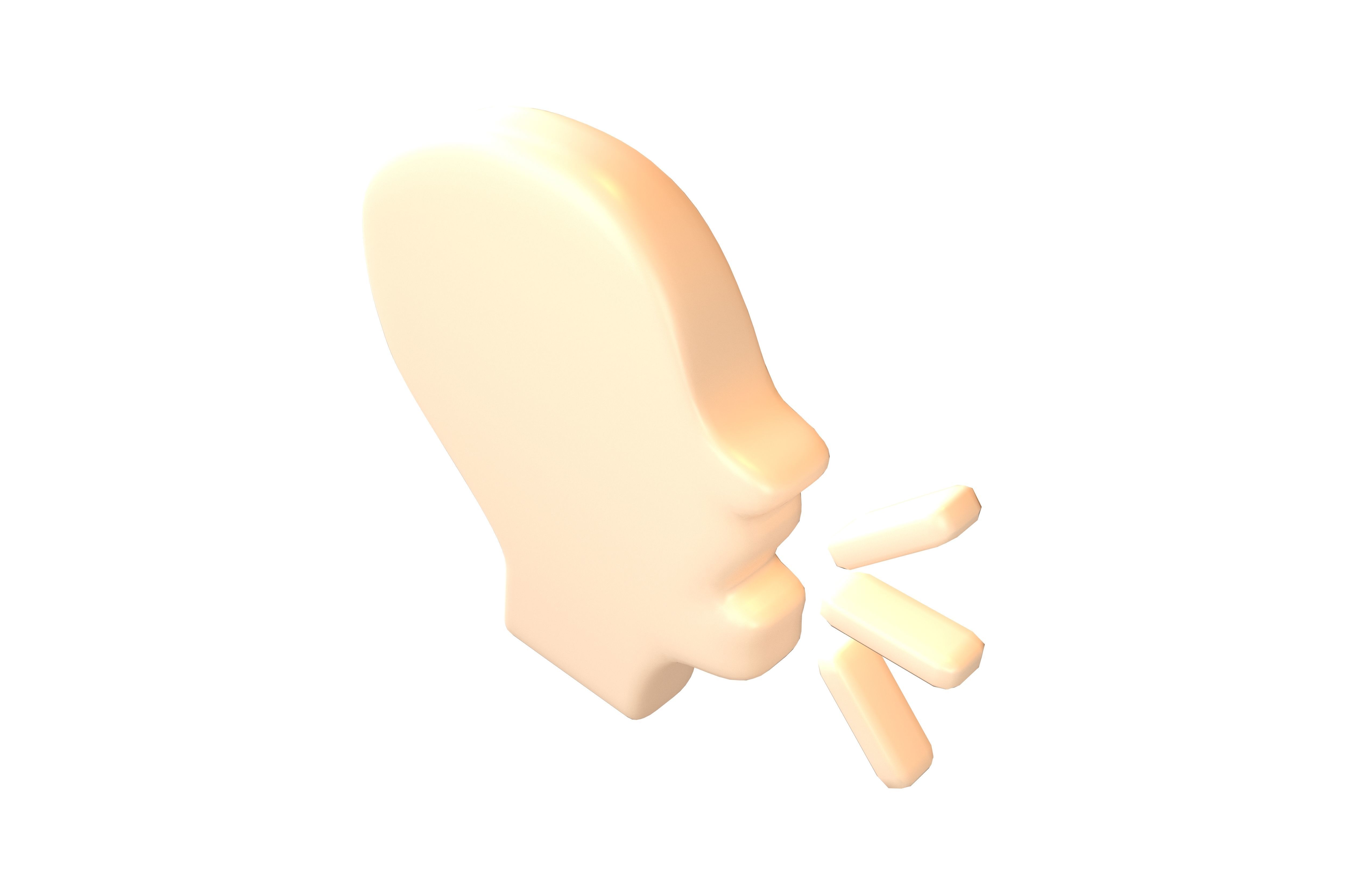 Speaking Head v1 002 Low-poly 3D model_2