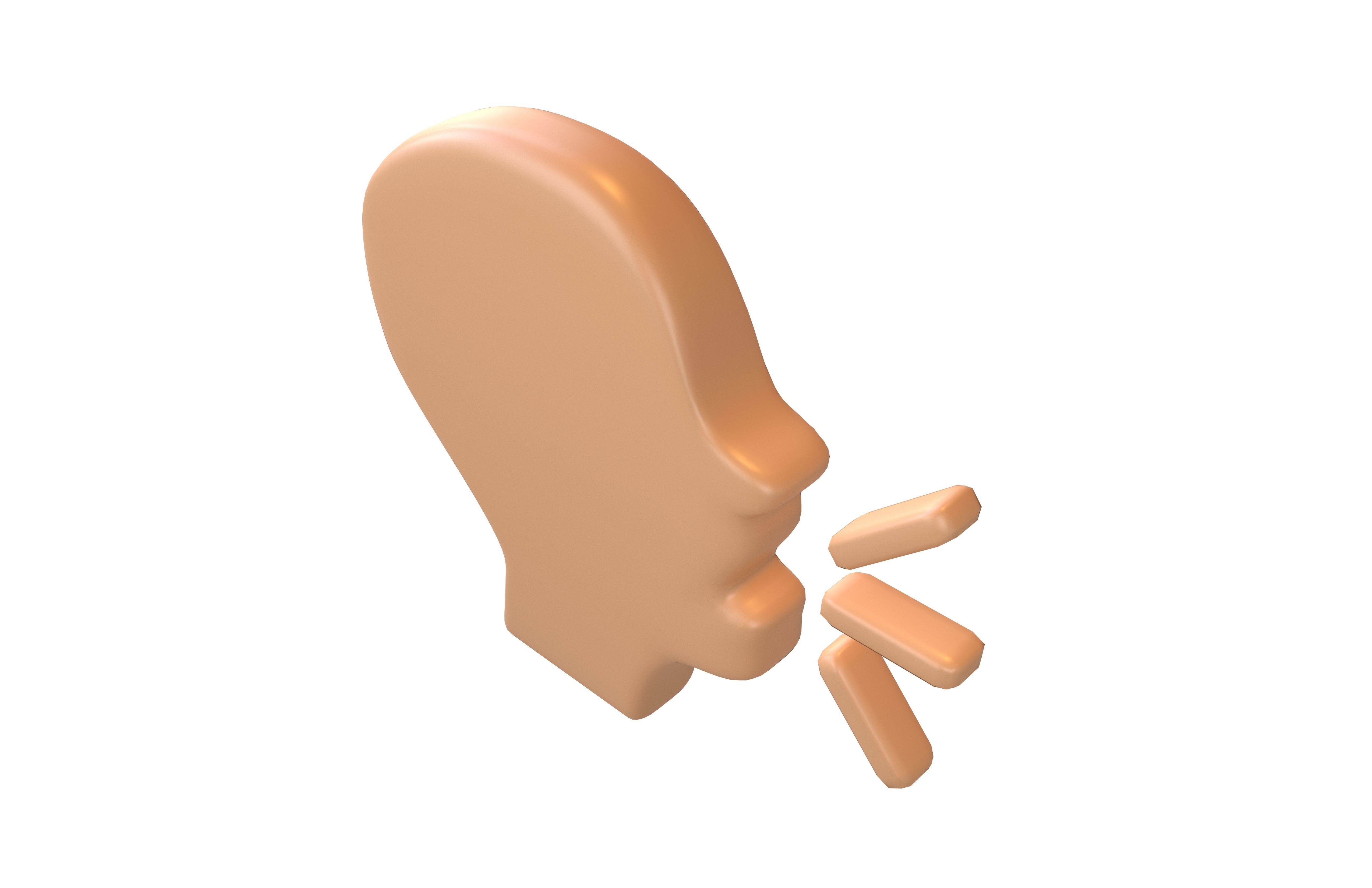 Speaking Head v1 004 Low-poly 3D model_3