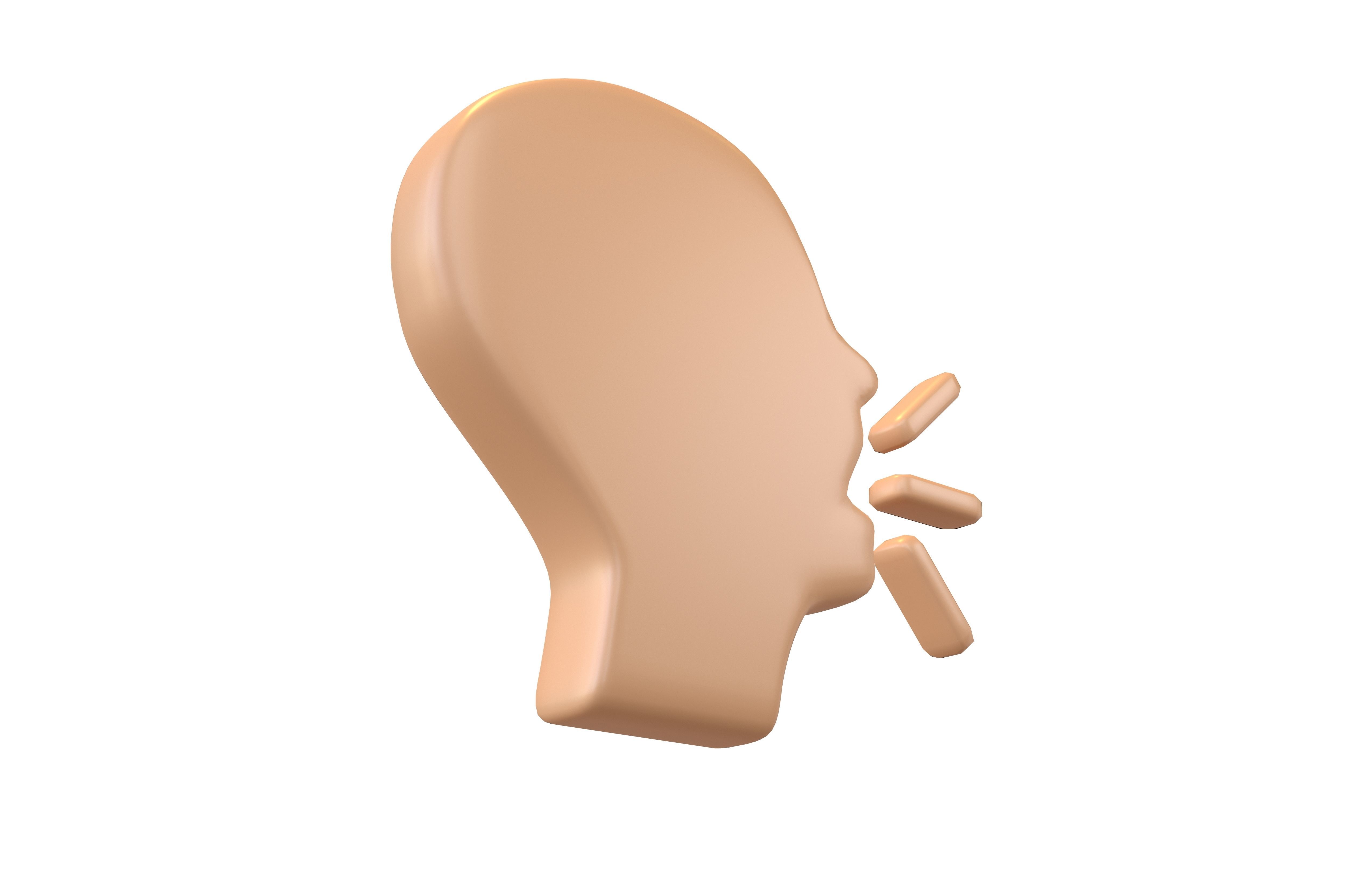 Speaking Head v1 004 Low-poly 3D model_1