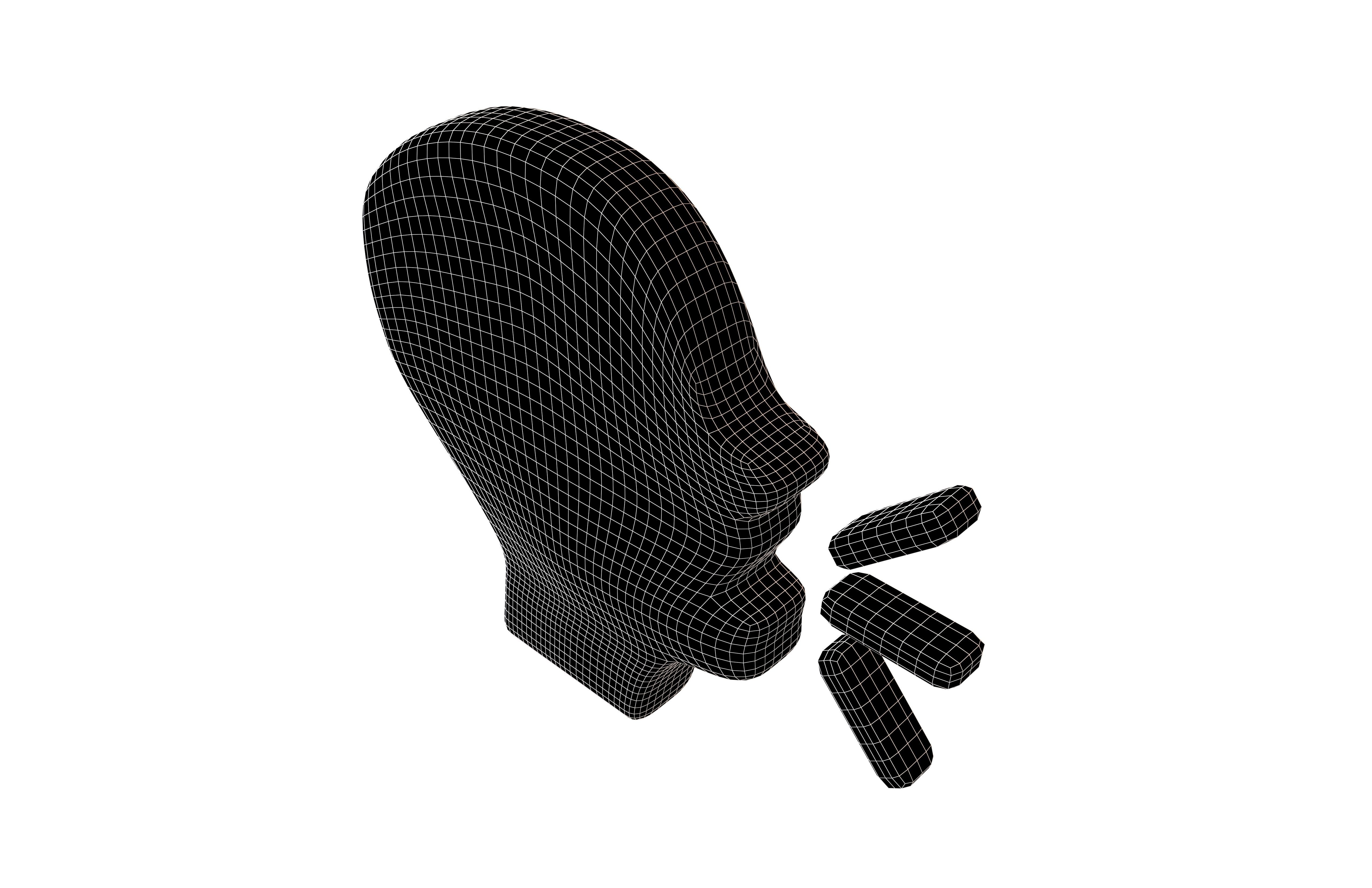 Speaking Head v1 004 Low-poly 3D model_7