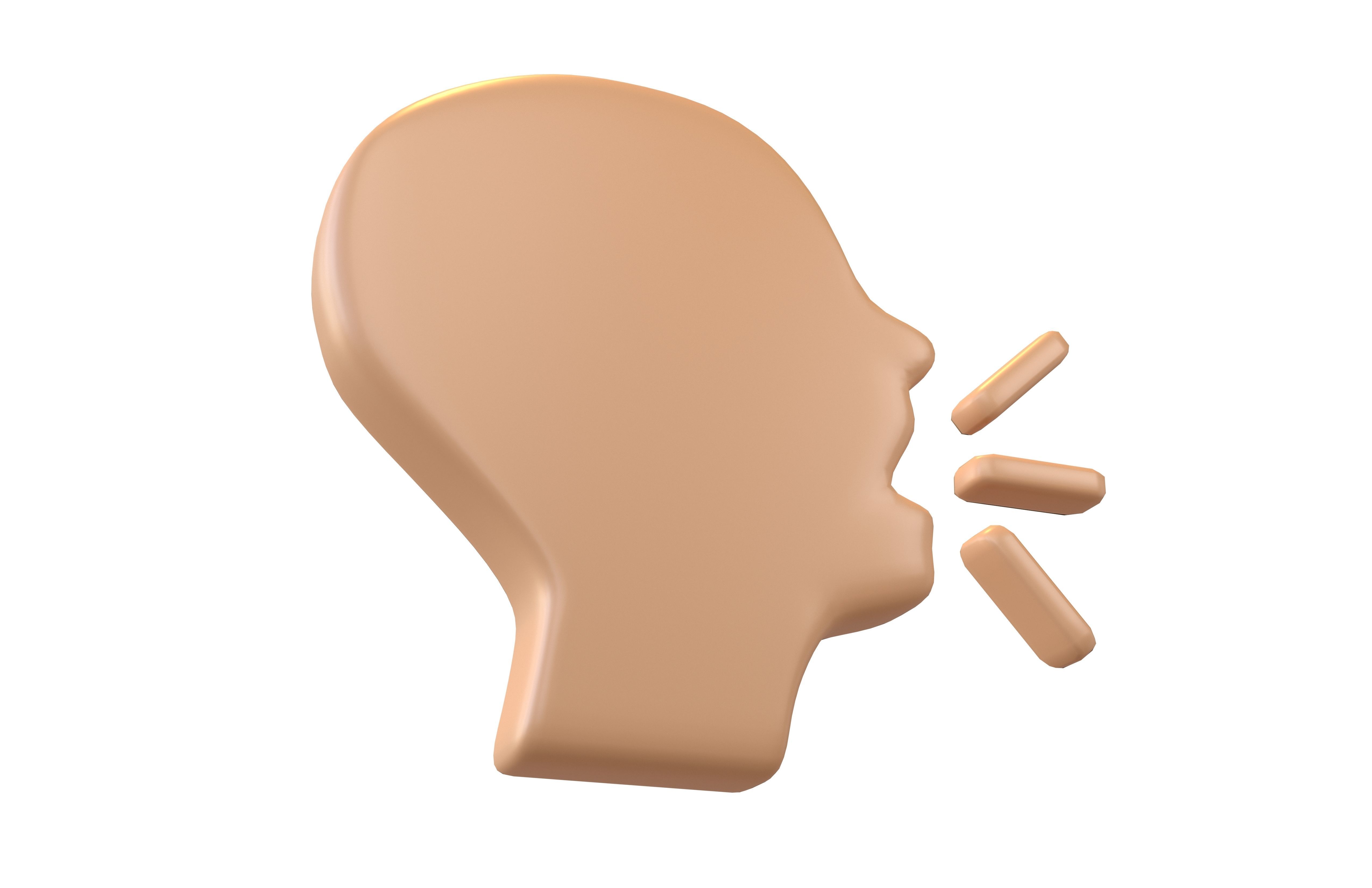 Speaking Head v1 004 Low-poly 3D model_2