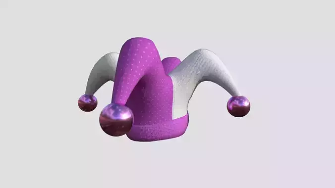 Jester Hat 05 Pink White - Character Fashion Design Low-poly 3D model