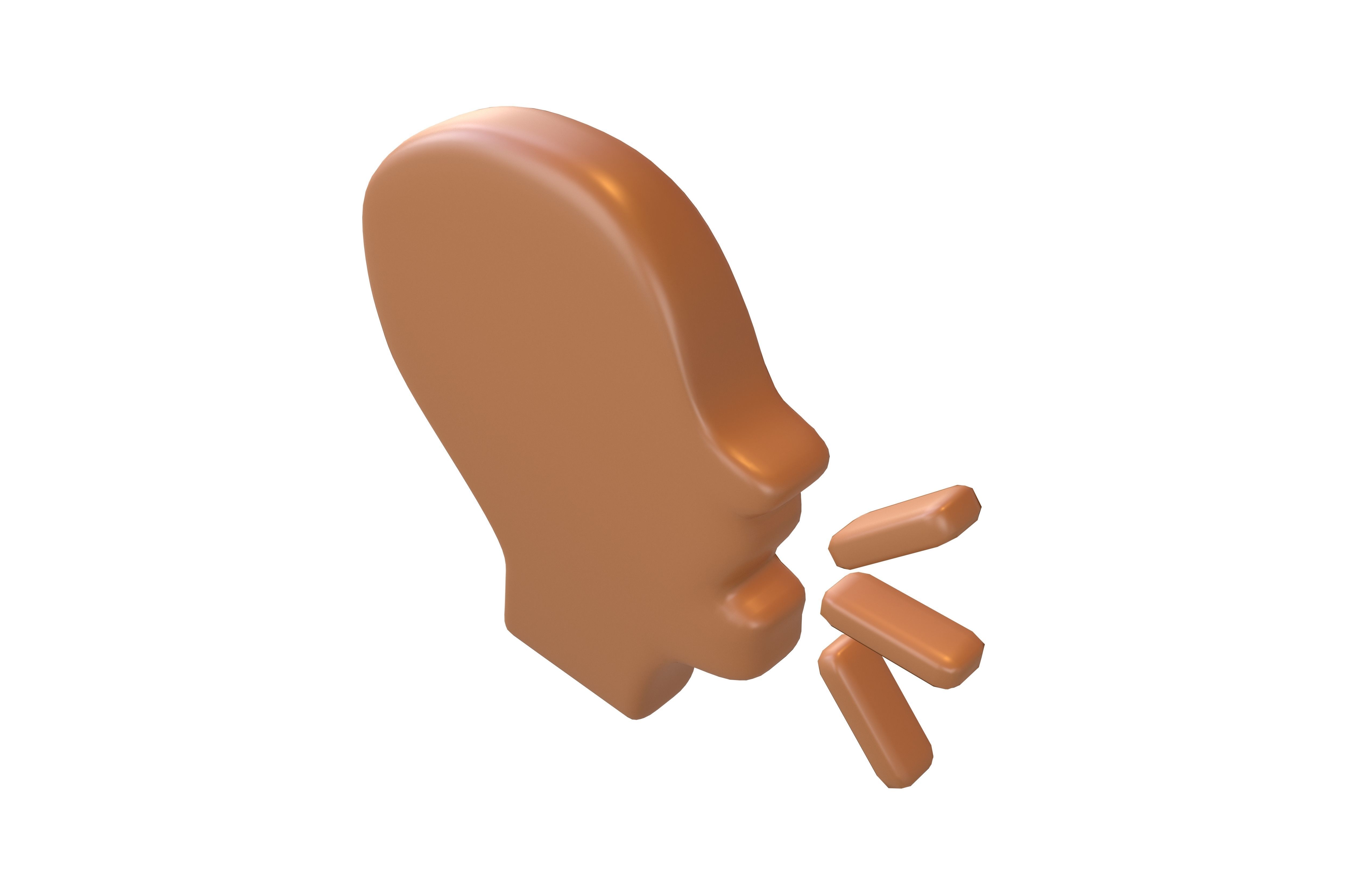 Speaking Head v1 005 Low-poly 3D model_1