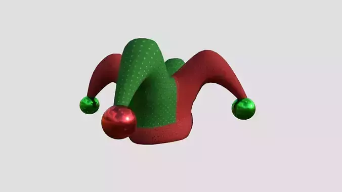 Jester Hat 06 Red Green - Character Fashion Design Low-poly 3D model