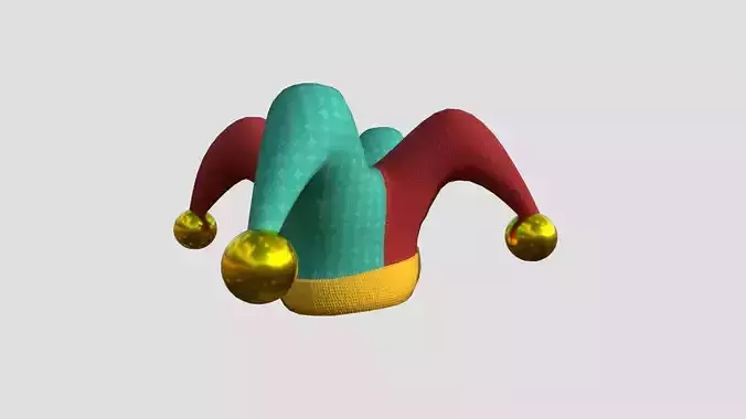 Jester Hat 07 Red Blue - Character Fashion Design Low-poly 3D model