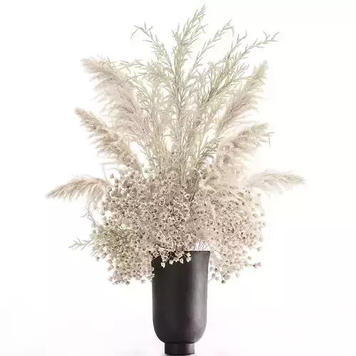 Bouquet of white dried flowers in a vase 179