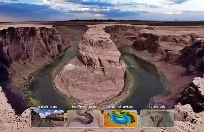 Grand Canyon Horse Shoe Bend Multipurpose 3D Terrain Model 3D model