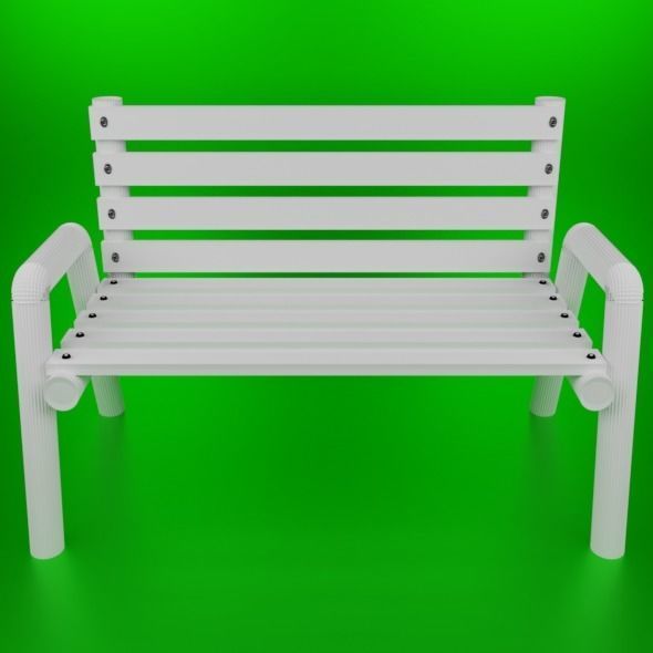 Park seat 3D model_7