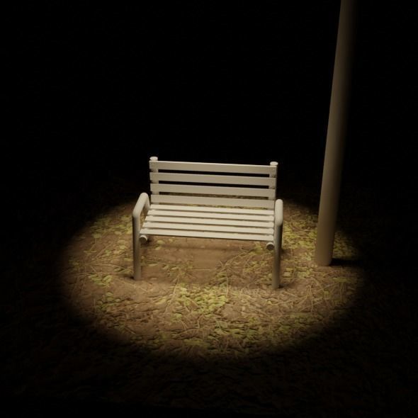 Park seat 3D model_2