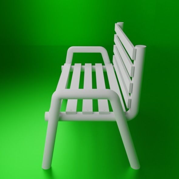 Park seat 3D model_5