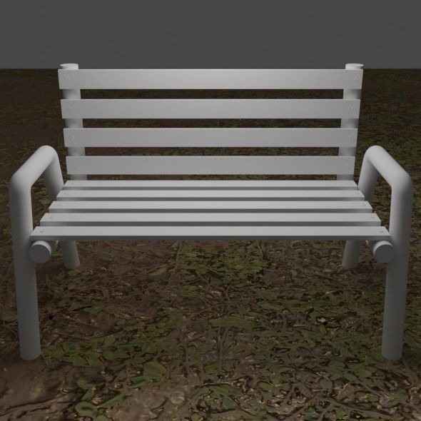 Park seat 3D model_1