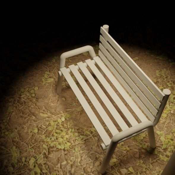 Park seat 3D model_3