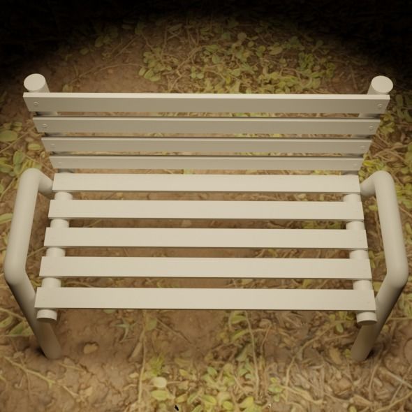 Park seat 3D model_4