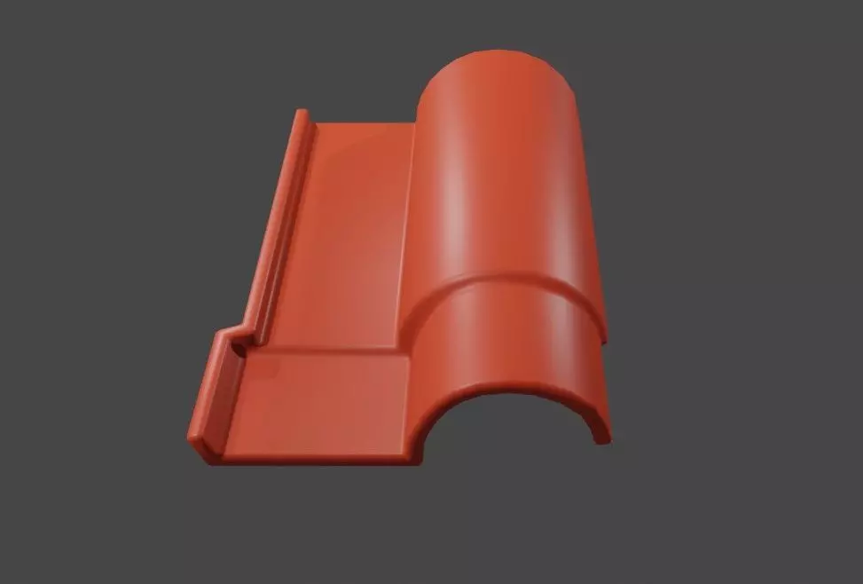 Portuguese Clay Tile - Roof Tile - Telha Portuguesa Low-poly 3D model