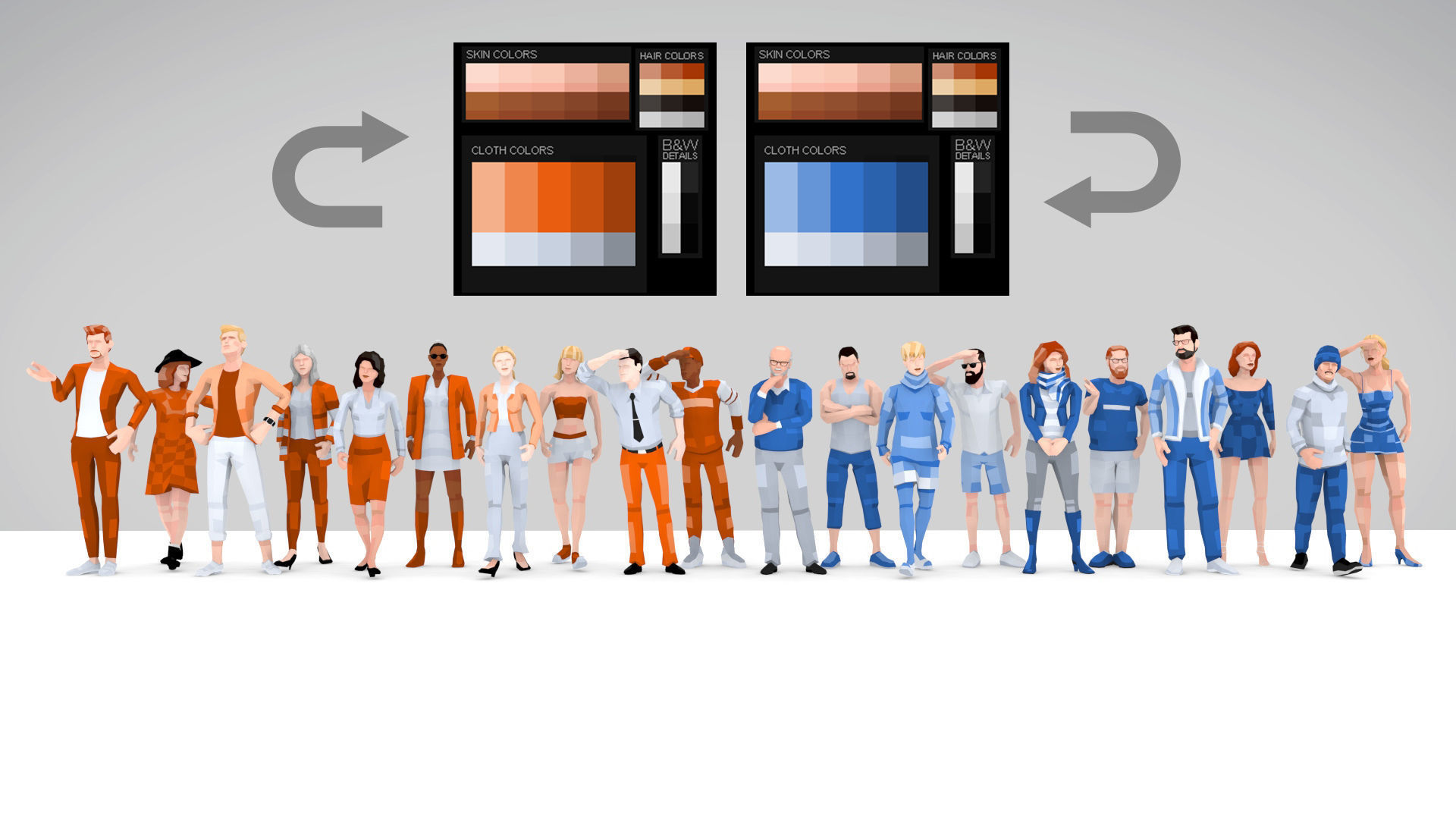 Downtown People Low Poly Rigged Characters Pack Low-poly 3D model_2