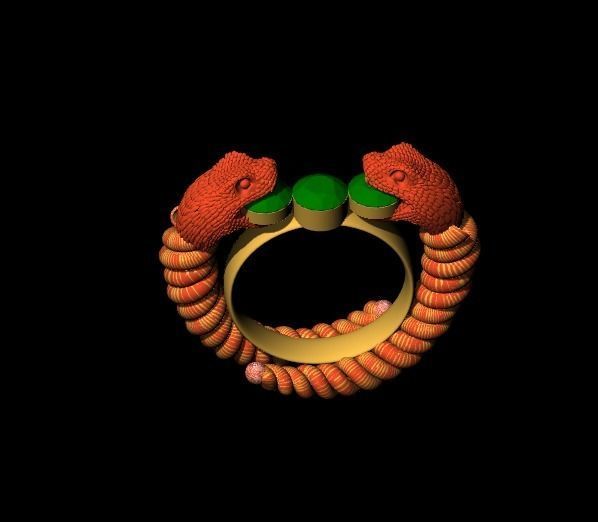 Snake ring Low New Model 3D print model_1