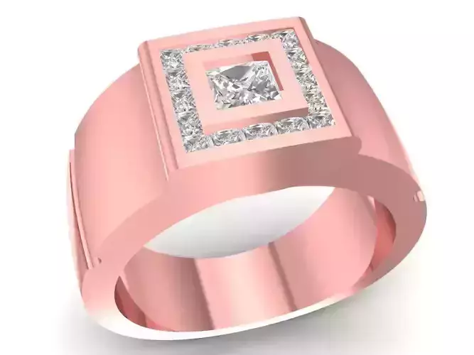 korea rose gold men ring 2832