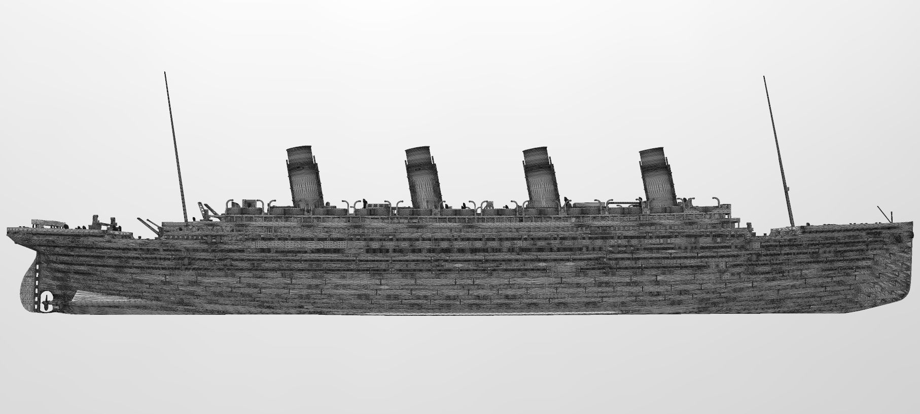 White star Line RMS Olympic - Titanic s sister scale model 3D print model_5