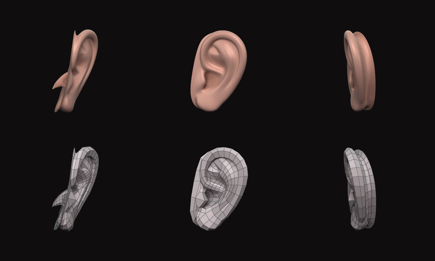 Face - Facial Element - Ear-Lip-Nose-Eye 3D model_2