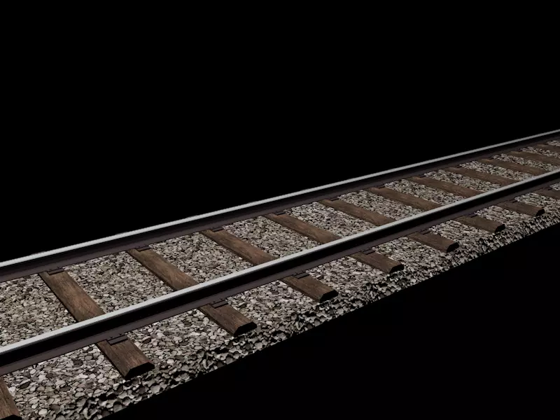 Railway Track Free low-poly 3D model_0