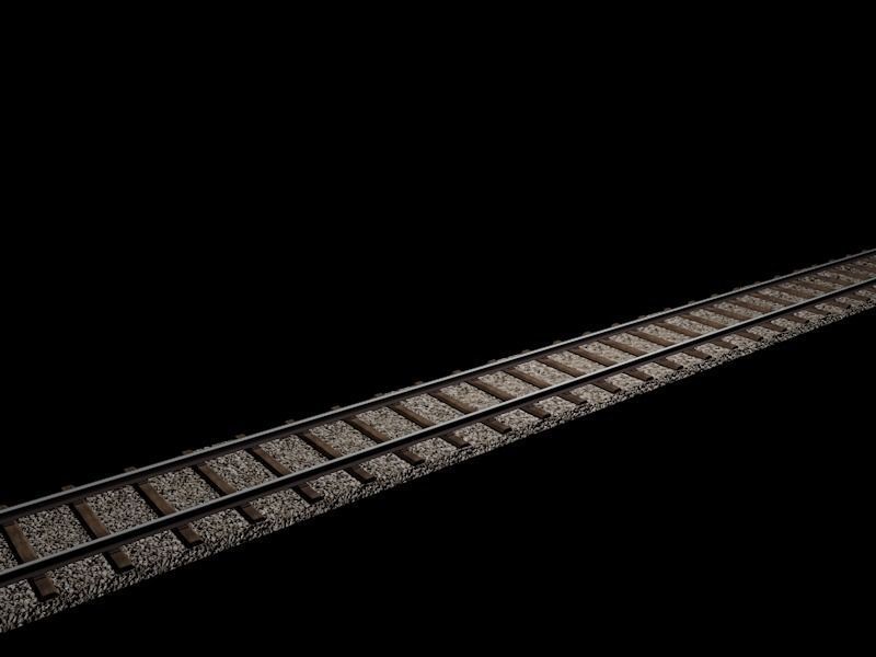 Railway Track Free low-poly 3D model_1